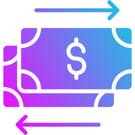 przepływ pieniędzy Generic gradient fill ikona