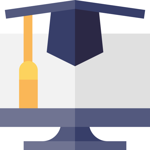 Online degree Basic Straight Flat icon