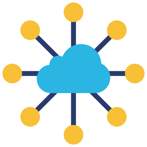 Cloud network Juicy Fish Flat icon