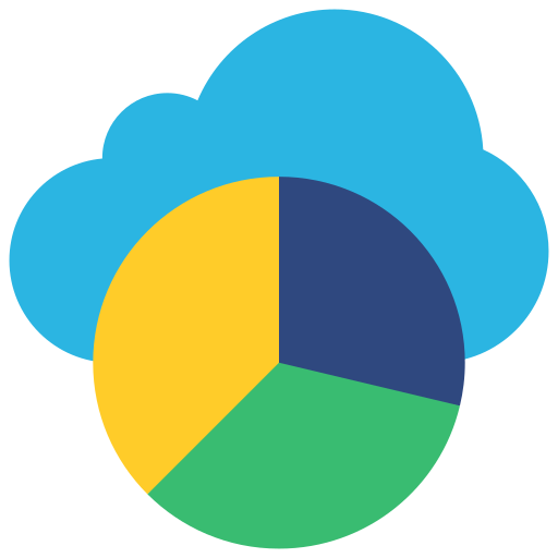 Cloud data Juicy Fish Flat icon