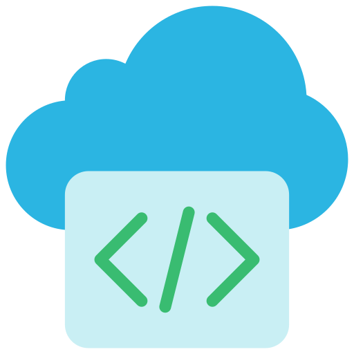 Cloud coding Juicy Fish Flat icon
