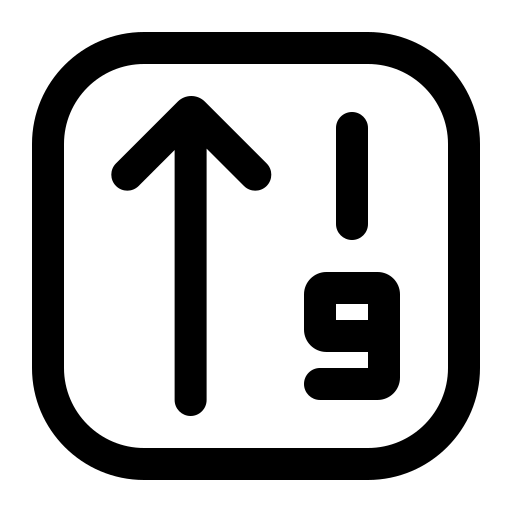 Sort ascending Generic black outline icon