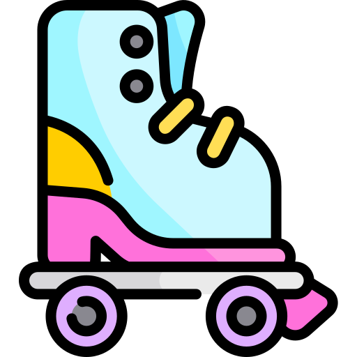 Roller skate Kawaii Lineal color icon