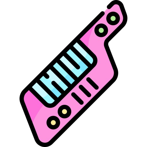 keytar Kawaii Lineal color icona