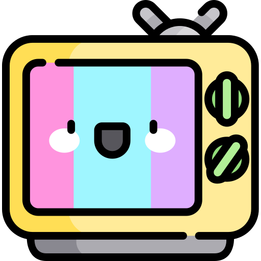 telewizja Kawaii Lineal color ikona