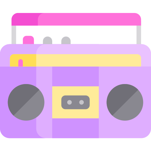 cassette radio Kawaii Flat Icône