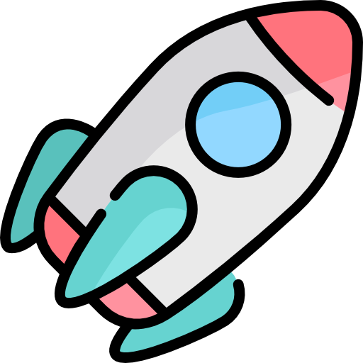 Запуск ракеты Kawaii Lineal color иконка