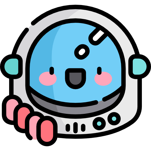 astronauta Kawaii Lineal color icono