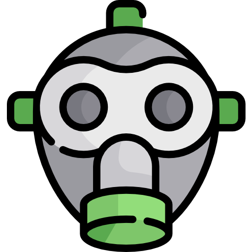 máscara de gas Kawaii Lineal color icono