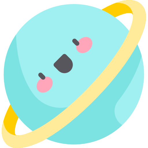 planeta Kawaii Flat icono