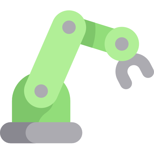 brazo robotico Kawaii Flat icono