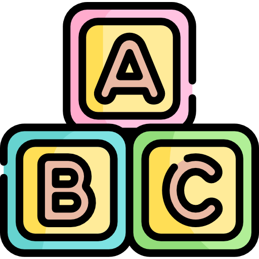 abc Kawaii Lineal color ikona
