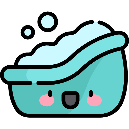 bañera Kawaii Lineal color icono