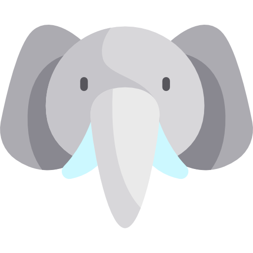 olifant Kawaii Flat icoon