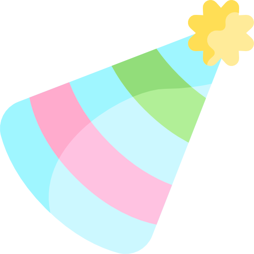 sombrero de fiesta Kawaii Flat icono