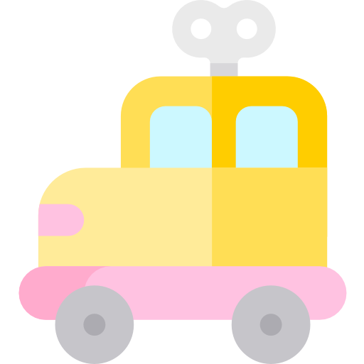 coche de juguete Kawaii Flat icono