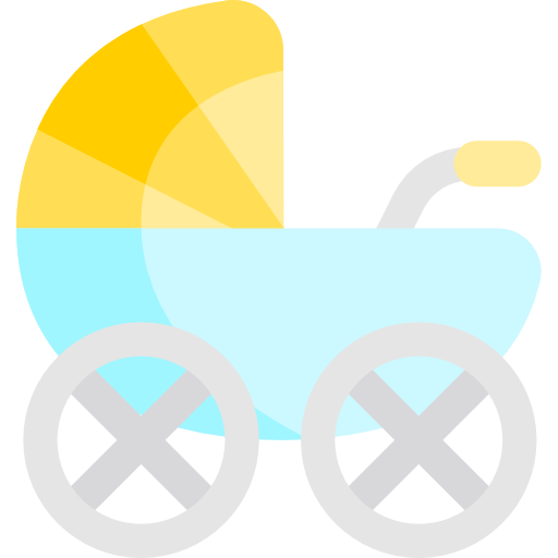 cochecito de bebé Kawaii Flat icono