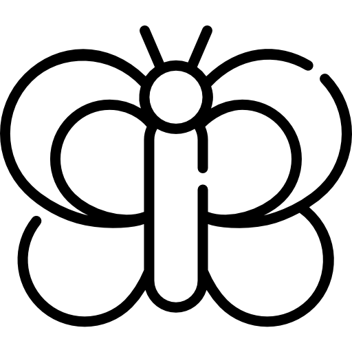 mariposa Kawaii Lineal icono