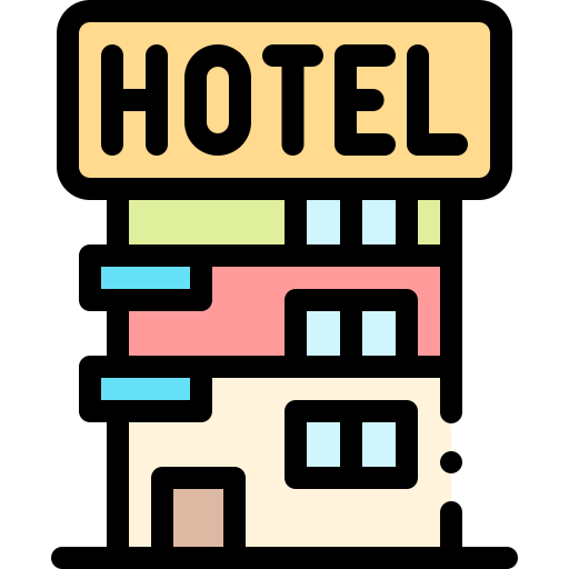 ホテル Detailed Rounded Lineal color icon