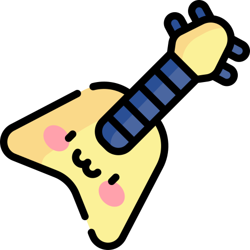エレキギター Kawaii Lineal color icon