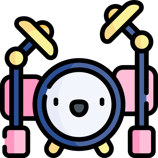 ドラムセット Kawaii Lineal color icon