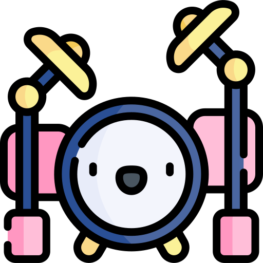 드럼 세트 Kawaii Lineal color icon