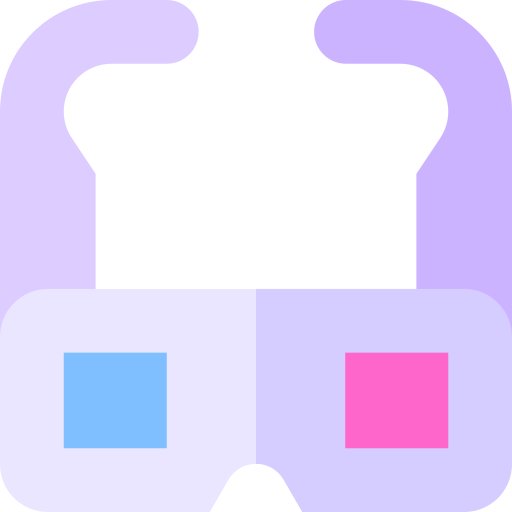 3d glasses Basic Straight Flat icon