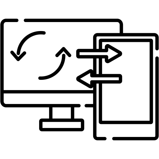 Data synchronization Generic black outline icon