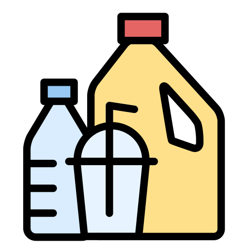 Пластиковые бутылки Generic color lineal-color иконка