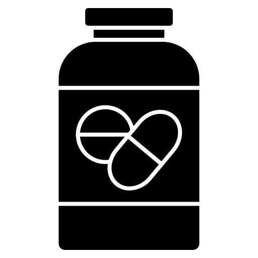 frasco de pastillas Generic black fill icono