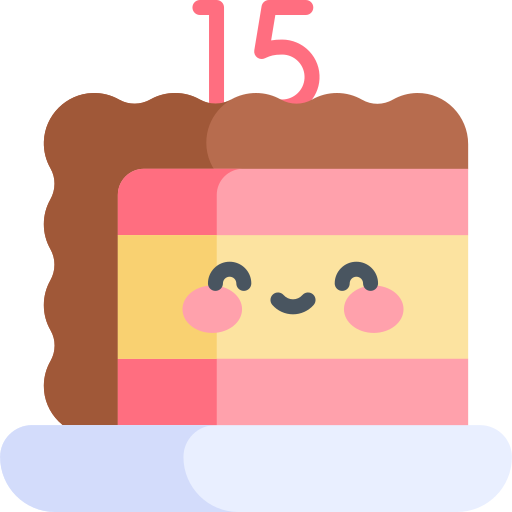 pastel de cumpleaños Kawaii Flat icono