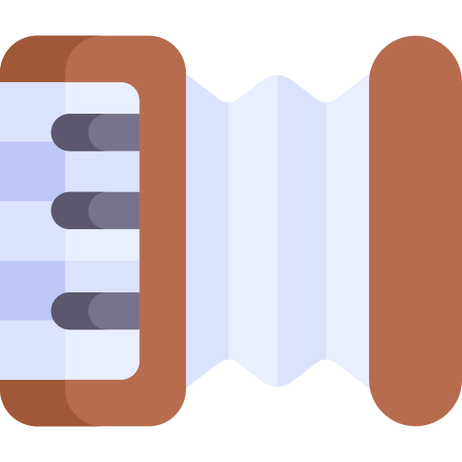 accordeon Kawaii Flat icoon