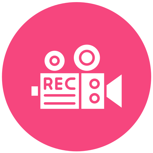 grabadora de vídeo Generic color fill icono