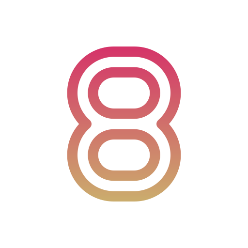 Number 8 Generic gradient outline icon