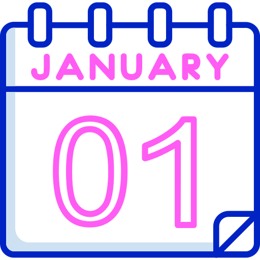 January 1 Generic color lineal-color icon