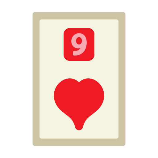 negen van harten Generic color fill icoon
