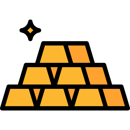 sztabki złota Aphiradee (monkik) Lineal Color ikona
