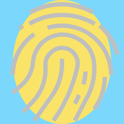 huella dactilar dDara Flat icono