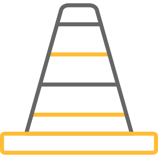 Дорожный конус Generic color outline иконка
