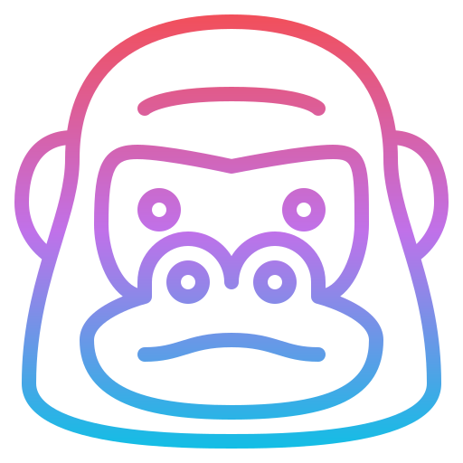 gorilla Generic gradient outline icona