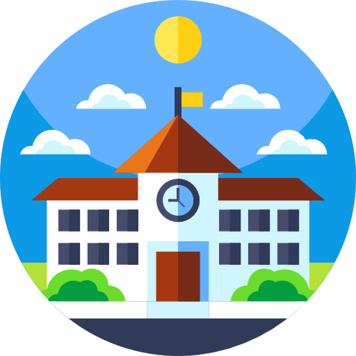 School Geometric Flat Circular Flat icon