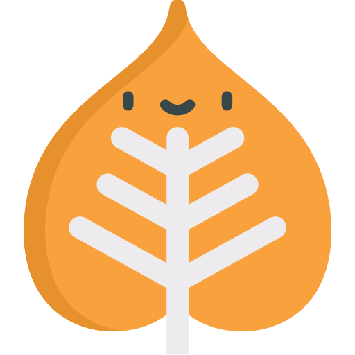 liść Kawaii Flat ikona