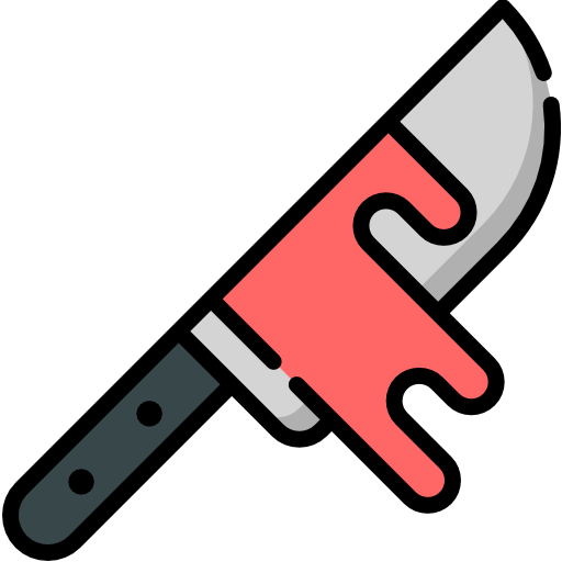 cuchillo Kawaii Lineal color icono