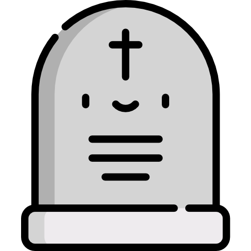 tomba Kawaii Lineal color icona