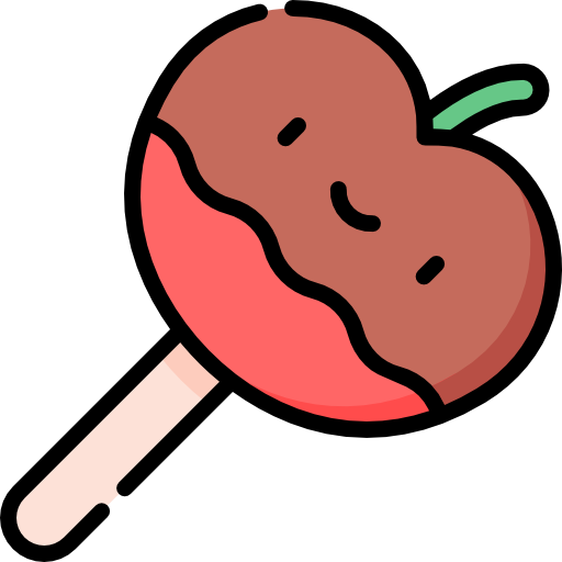 karmelizowane jabłko Kawaii Lineal color ikona