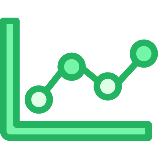 gráfico de linea Kiranshastry Lineal Green icono
