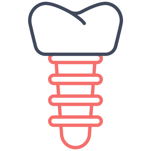 Зубной имплантат Generic color outline иконка