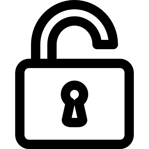 Open Lock Basic Straight Lineal icon