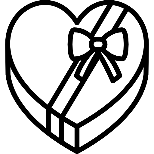 pudełko czekolady w kształcie serca  ikona