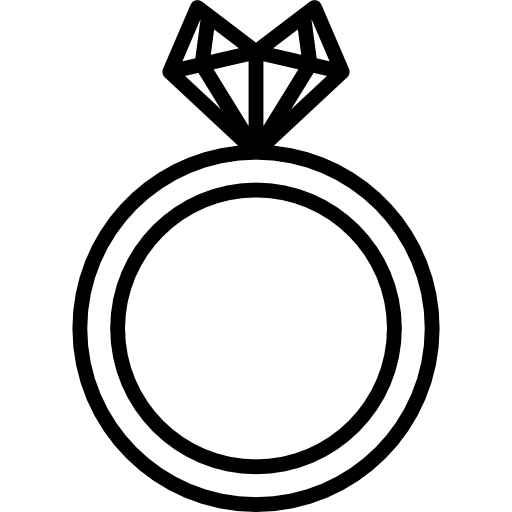 anello con diamante a forma di cuore  icona